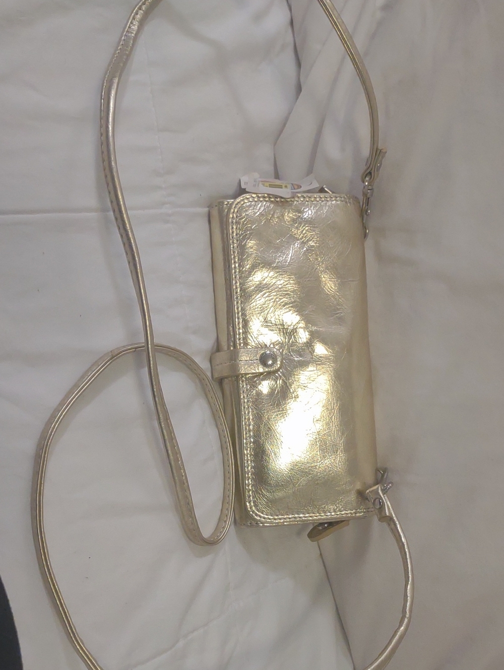 Fossil Metallic Gold Wristlet Crossbody
